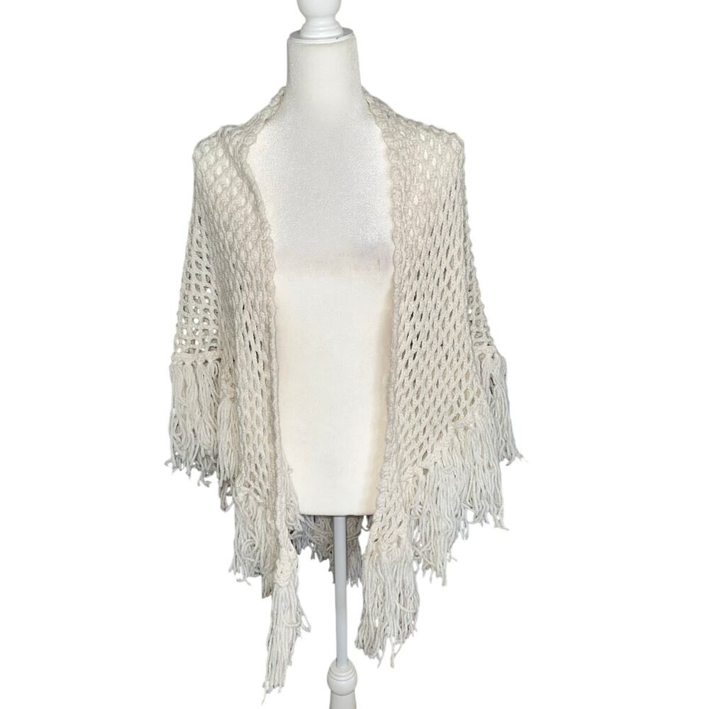 Vintage crochet boho shawl